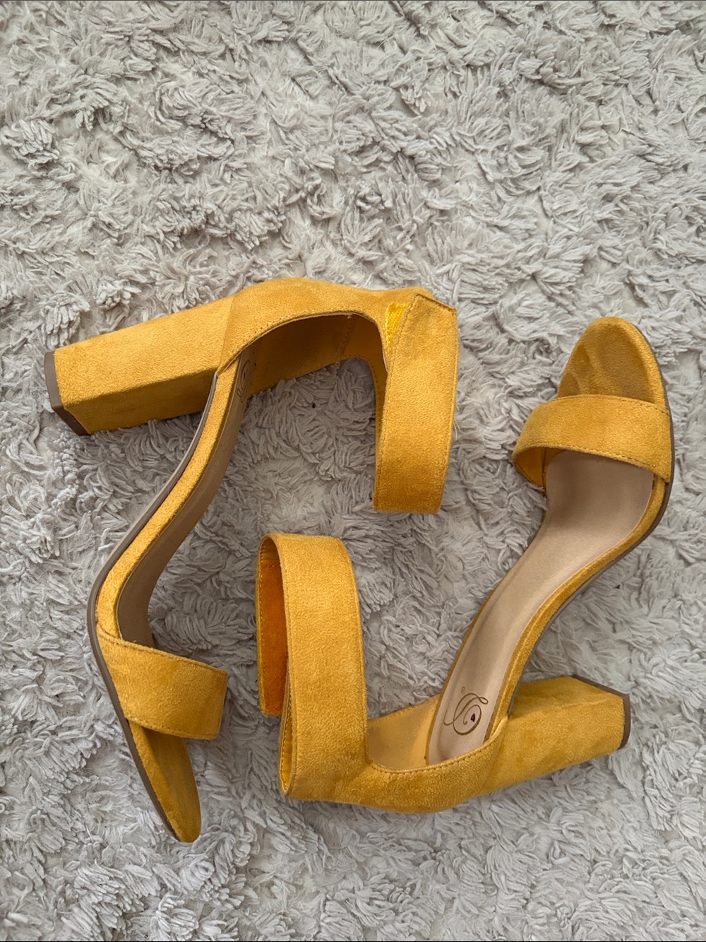 Women's Yellow Block Heel Sandals